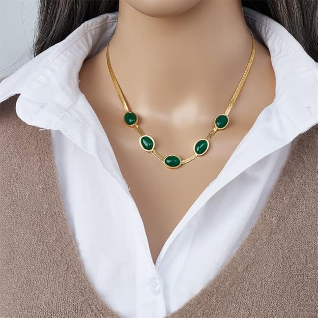 Green Emerald Necklace Set