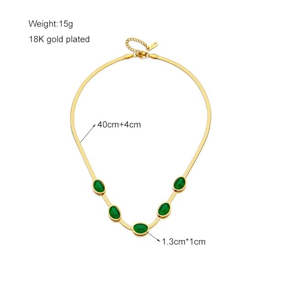 Green Emerald Necklace Set